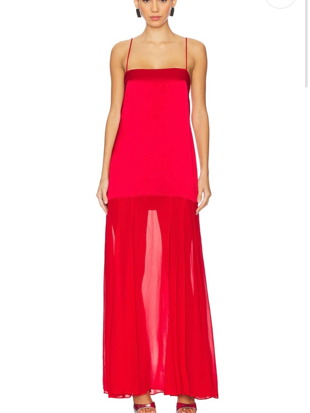 Moraya Dropped Waist Maxi Dress in Chilli